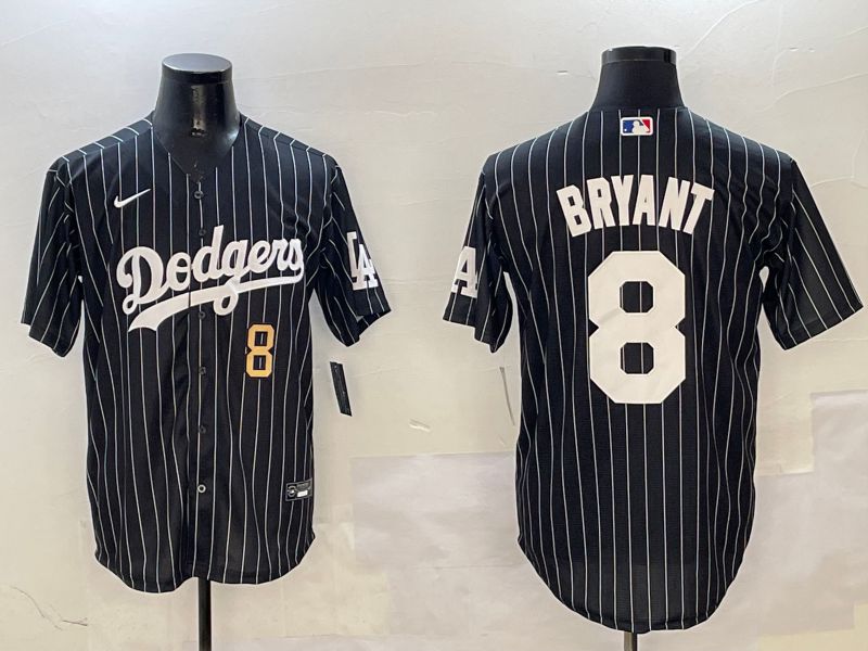 Men Los Angeles Dodgers #8 Bryant Black Stripe Jointly Name 2025 Nike MLB Jersey style 10